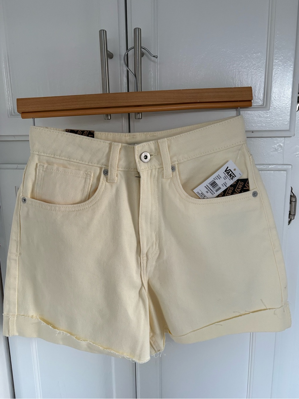 Vans Pastel Yellow Jennifer Jean Shorts Size 25 NWT